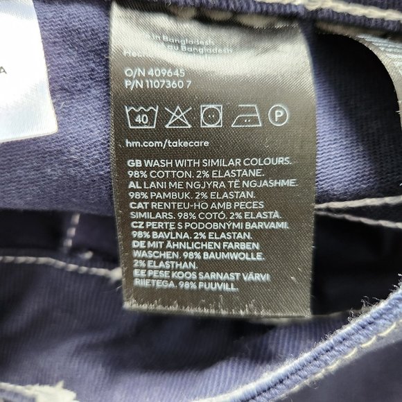 COPY - Straight Wide-leg Twill Dark Blue Pants - H&M - Picture 8 of 10